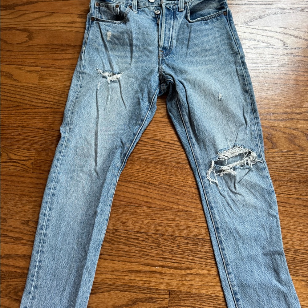 Distressed Levi’s 501s